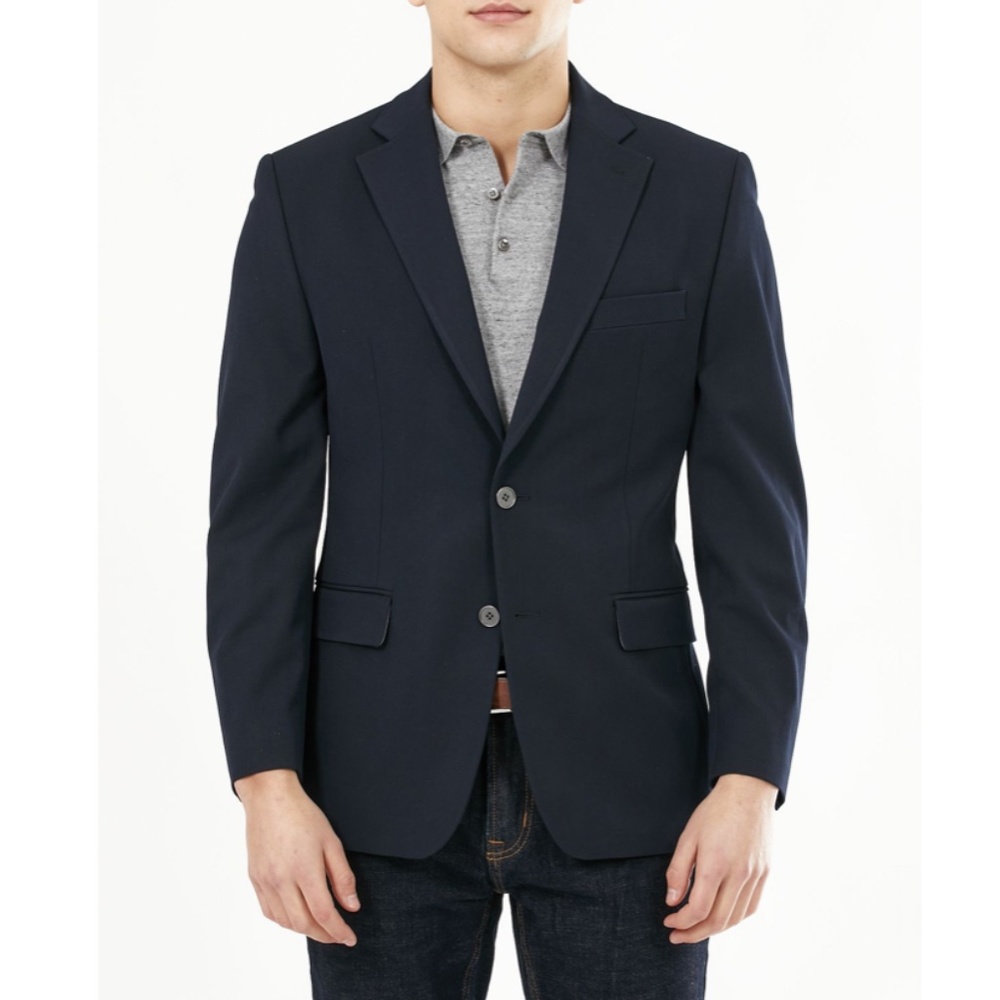 Michael Kors Solid Blue Ventless Blazer Size 46l … - image 1